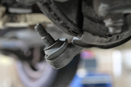 Pat of car suspension close up