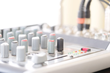 Close up audio control desk