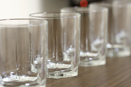 Row of glasses close upの写真素材