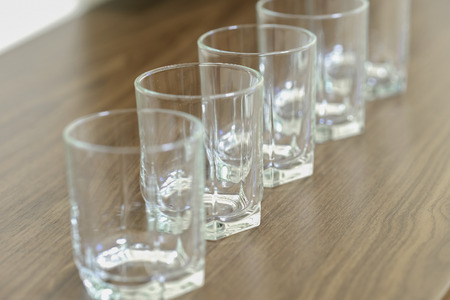 Row of glasses close upの写真素材