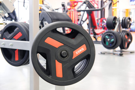 Weights in a fitness hall