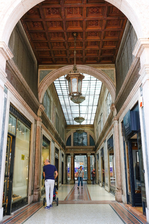 Trento, Itali - June, 25, 2017: interior of a trade gallery in Trento, Italyのeditorial素材