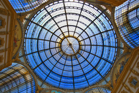 Milan, Italy - June, 19, 2017: cupola of Galleria Vittorio Emanuele in Milan, Italyのeditorial素材