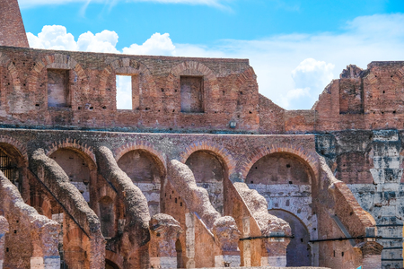 Roma, Italy - July, 2, 2017: interior of Colosseum, ancient Roman amphitheater, one of the main sights of Romeのeditorial素材