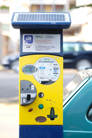 Adria, Italy, June, 7, 2017: cars on a parking in Adria, Italy,のeditorial素材