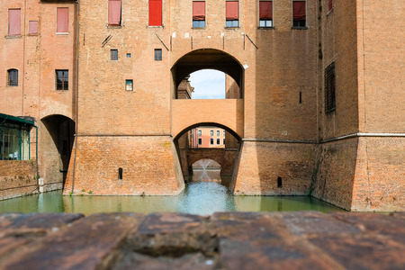 Ferrara, Italy - June, 30, 2017: castle Estense in Ferrara, Italyのeditorial素材