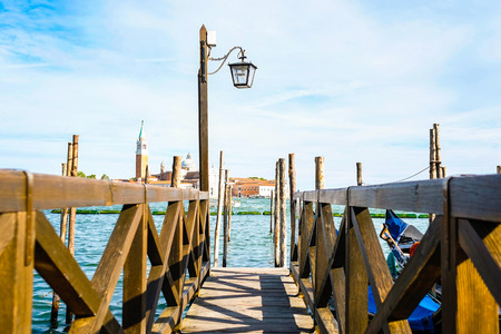 Venice, Italy - July, 28, 2017: mooring on the Channel in Venice, Italyのeditorial素材