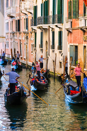 Venice, Italy - July, 28, 2017: gondola on a Channel in Venice, Italyのeditorial素材