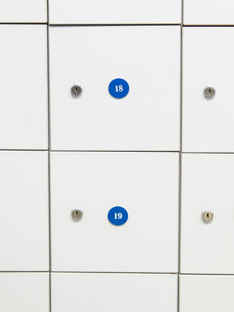 Boxes of locker close up