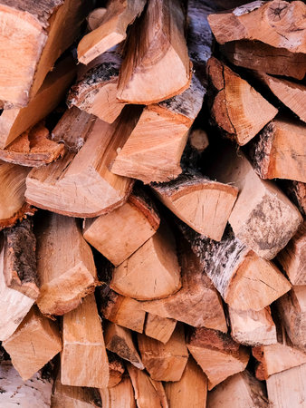 Background with the image of a firewood
