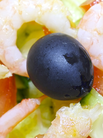 The image of salad with the shrimpsの写真素材