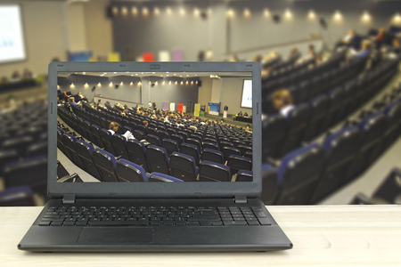 Conference on a computer displayの写真素材