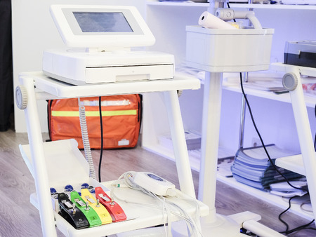 Electrocardiogram equipment close upの写真素材