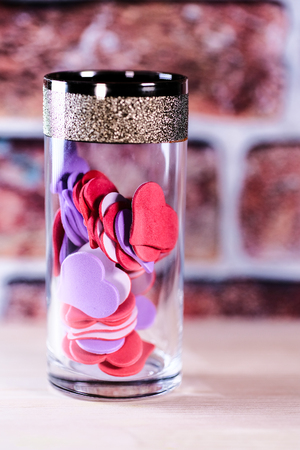 Glasses with heartsの写真素材