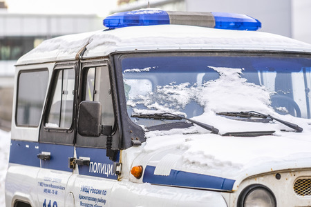 Moscow, Russia - March, 1, 2013: Moscow police car close upのeditorial素材