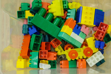 Background with the image of plastic toy