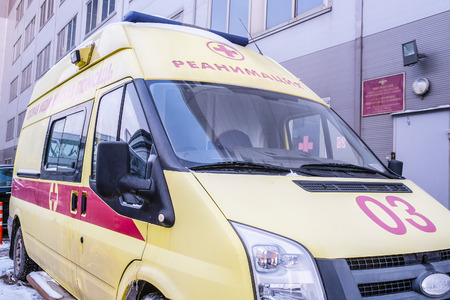 Moscow, Russia - March, 1, 2017: ambulance car in Moscowのeditorial素材