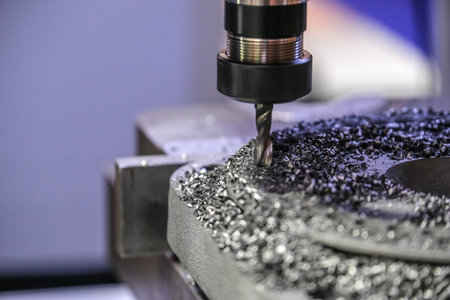 Industrial metalworking machine at work