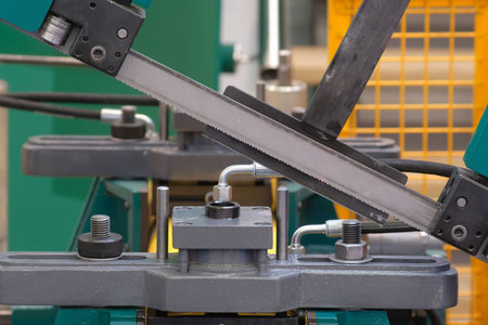 The image of metalworking saw close up