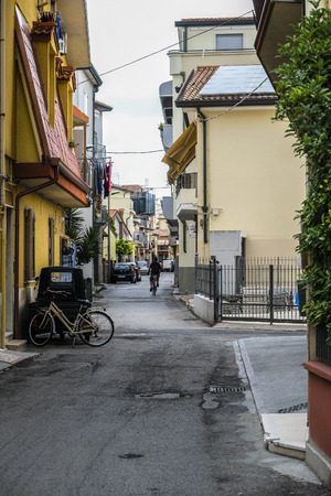 Sottomarina, Italy - July, 11, 2018: street of Sottomarina, Italyのeditorial素材