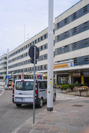Venice, Italy - June, 28: car on a parking on the entrance of Veniceのeditorial素材