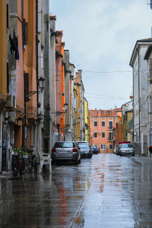 Sottomarina, Italy - July, 11, 2018: street of Sottomarina, Italyのeditorial素材