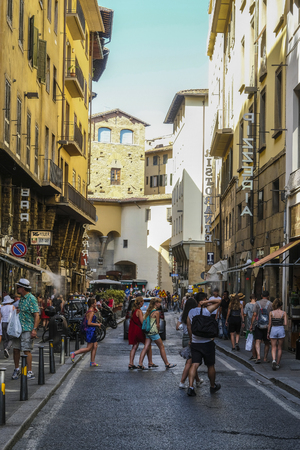 Florence, Italy, June, 21, 2016: street in a street of Florence, Italyのeditorial素材