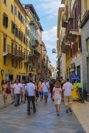 Verona, Italy - June, 16, 2018: image of streets of Veronaのeditorial素材