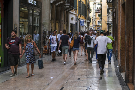 Verona, Italy - June, 16, 2018: image of streets of Veronaのeditorial素材