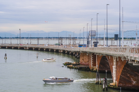 Venice, Italy - June, 28:  bridge on an entrance of Venice, Italyのeditorial素材