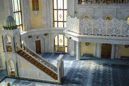 Kazan, Russia - August, 21, 2018: interior of Kul Sharif mosque in Kazan Kremlin, Russiaのeditorial素材