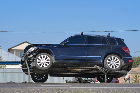 Chehov, Russia: car accident in Chehov, Russiaの写真素材