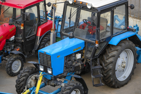 Moscow, Russia - September, 4, 2018: Tractor on a parking in Moscowのeditorial素材