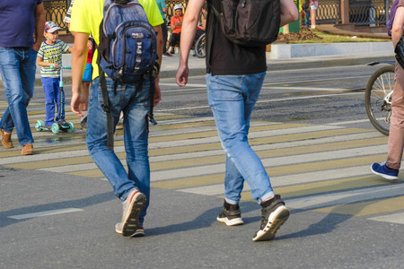 Moscow, Russia - September, 10, 2018: pedestrians on the Moscow streetのeditorial素材