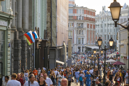 Moscow, Russia - September, 10, 2018: pedestrians on the Moscow street Kuznetsky mostのeditorial素材