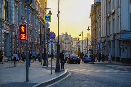 Moscow, Russia - September, 15, 2018: traffic on Moscow streetのeditorial素材
