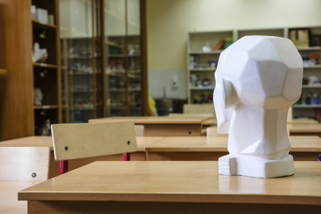 Moscow, Russia - September, 24, 2018: plaster head in Moscow privet schoolのeditorial素材