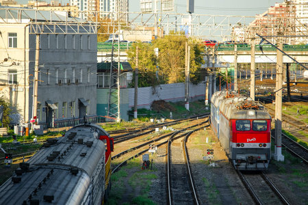 Moscow, Russia - September, 15, 2018: trains in Moscow, Russia