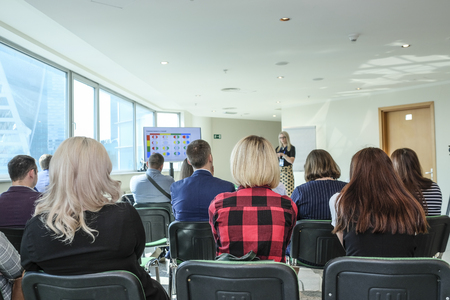 Moscow, Russia - April, 12, 2019: conference of Russian Car Dillers Association in Moscow, Russiaのeditorial素材