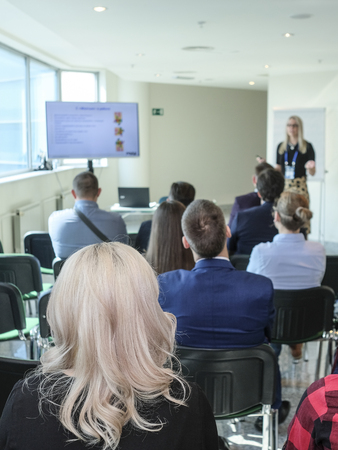 Moscow, Russia - April, 12, 2019: conference of Russian Car Dillers Association in Moscow, Russiaのeditorial素材