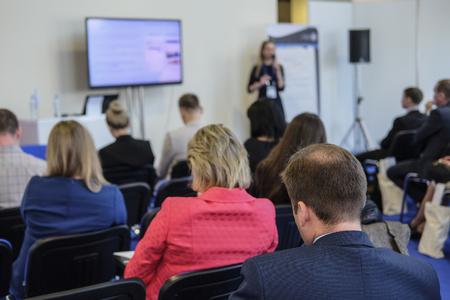 Moscow, Russia - April, 12, 2019: conference of Russian Car Dillers Association in Moscow, Russiaのeditorial素材