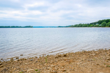 Landscape with the image of Mozhaisk lake