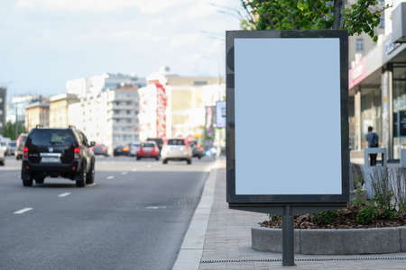 Advertising stand in Moscowの写真素材