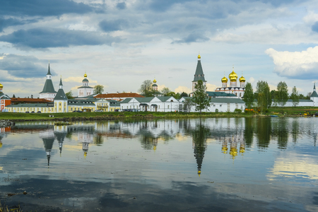 Panorama of the Iversky Monastery in Valdai in Russiaのeditorial素材