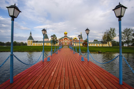 Valdai Iversky Bogoroditsky Svyatoozersky Monastery Churchのeditorial素材