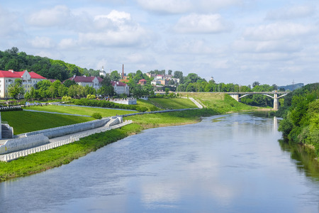 Smolensk, Russia - May, 26, 2019: landscape with the image of the embankment of the Dnieper River in the city of Smolensk, Russiaのeditorial素材