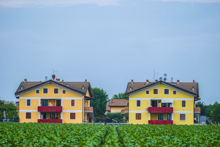 Verona, Italy - July, 11, 2019: dwelling houses in Verona, Italyのeditorial素材