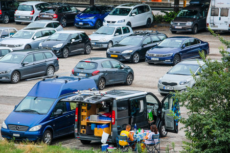 Verona, Italy - July, 28, 2019: cars parked on the street in Verona, Italy