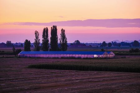 Landscape with the image of italian country sideの写真素材