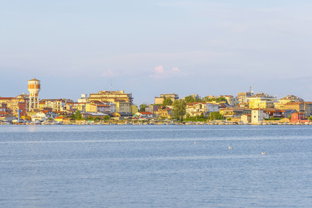 Sottomarina, Italy - July, 29, 2019: sea beach in Sottomarina, Italy, at sunriseのeditorial素材